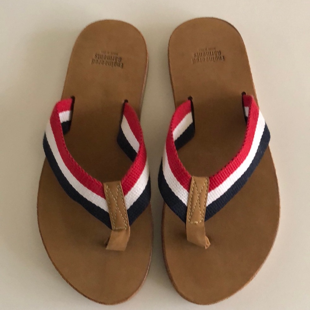 Engineered Garments flip flops sandals thongs shoes red white blue size 10 mens